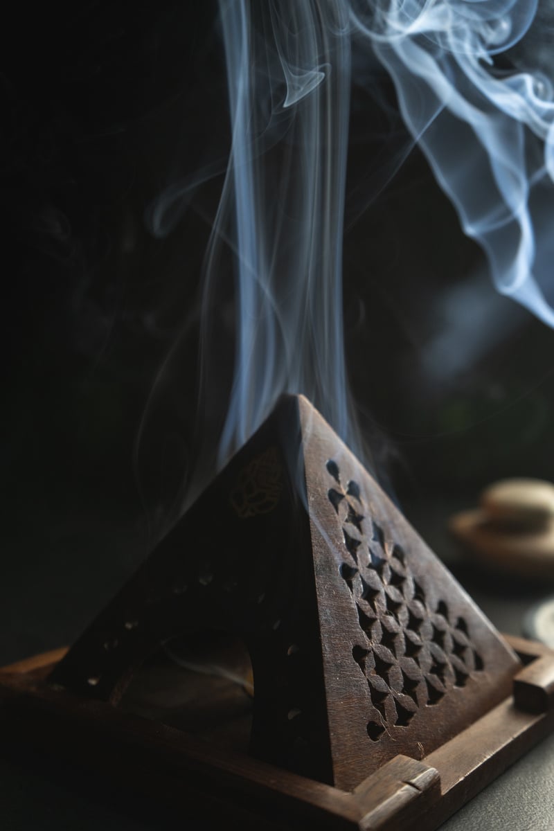 Incense burner with aromatic incense